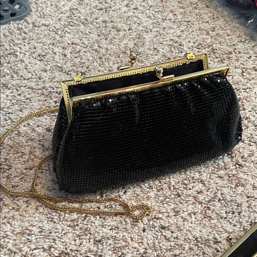 Elegant Black Evening Clutch whiting and Davis with matching coin purse